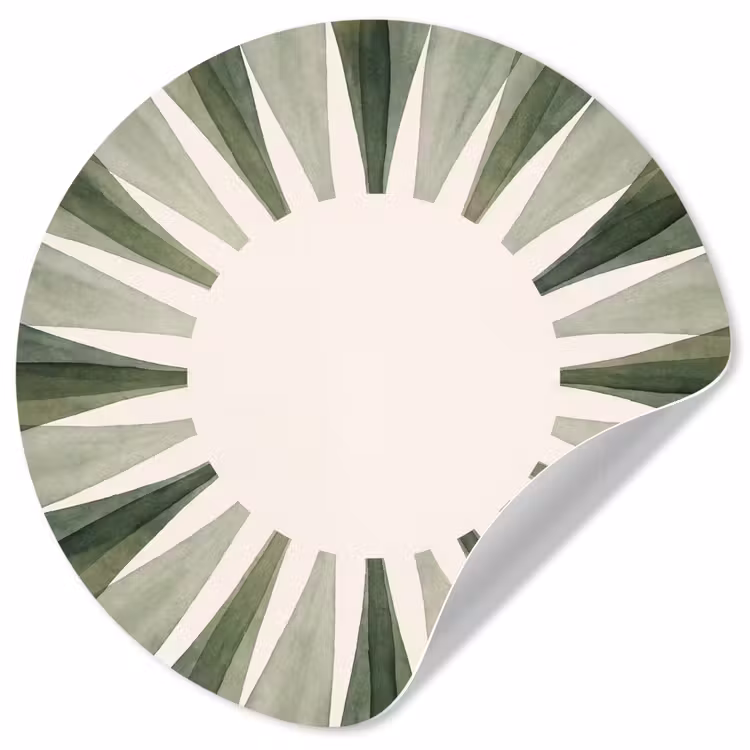 Planten - Abstract - Waterverf - Groen - Natuur Wandcirkel behangsticker klein -3d