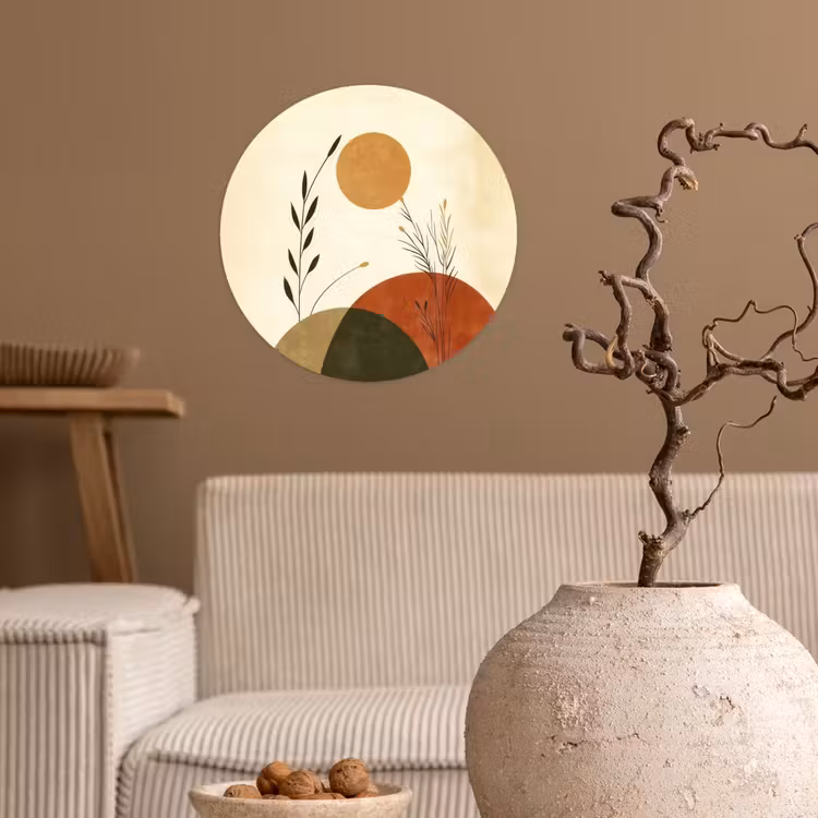 Planten - Abstract - Vormen Wandcirkel behangsticker klein -sfeer1