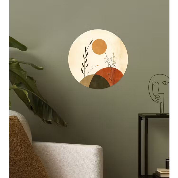 Planten - Abstract - Vormen Wandcirkel behangsticker klein -sfeer2
