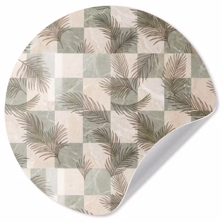 Planten - Bladeren - Marmer - Modern - Groen Wandcirkel behangsticker klein -3d