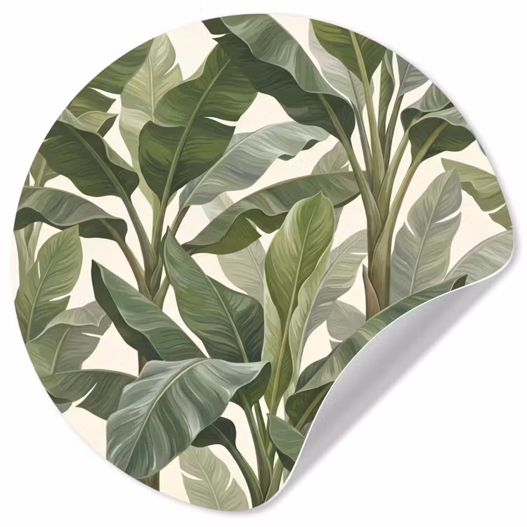 Planten - Bladeren - Tropisch - Groen Wandcirkel behangsticker klein -3d