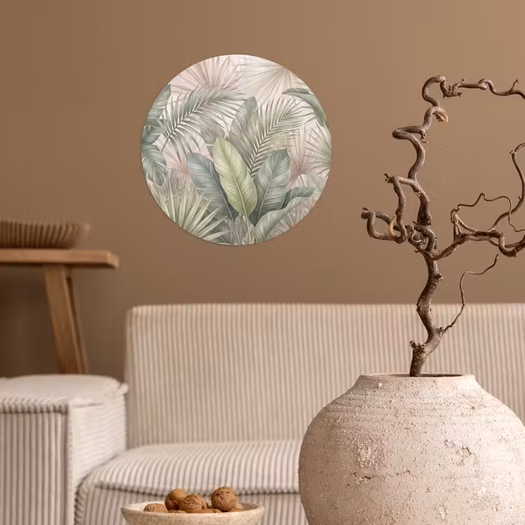 Planten - Tropisch - Bladeren - Groen - Natuur Wandcirkel behangsticker klein -sfeer1