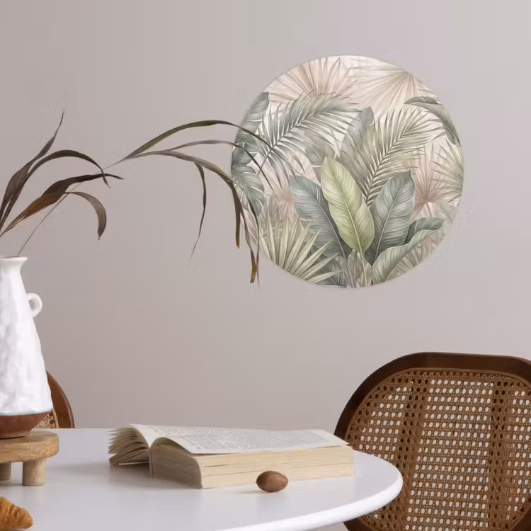 Planten - Tropisch - Bladeren - Groen - Natuur Wandcirkel behangsticker klein -sfeer3