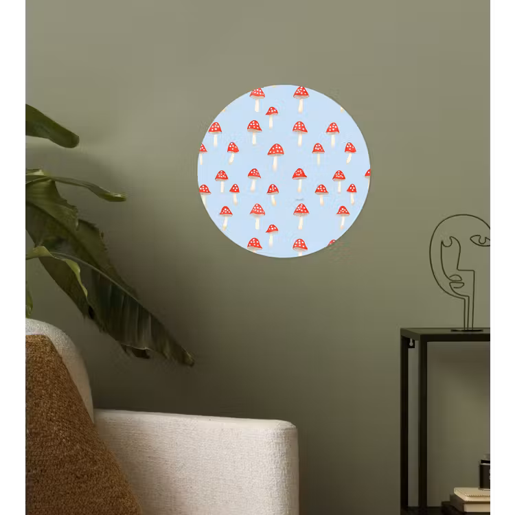 Paddenstoel -Sprookje - Blauw Wandcirkel behangsticker klein 186 -sfeer2