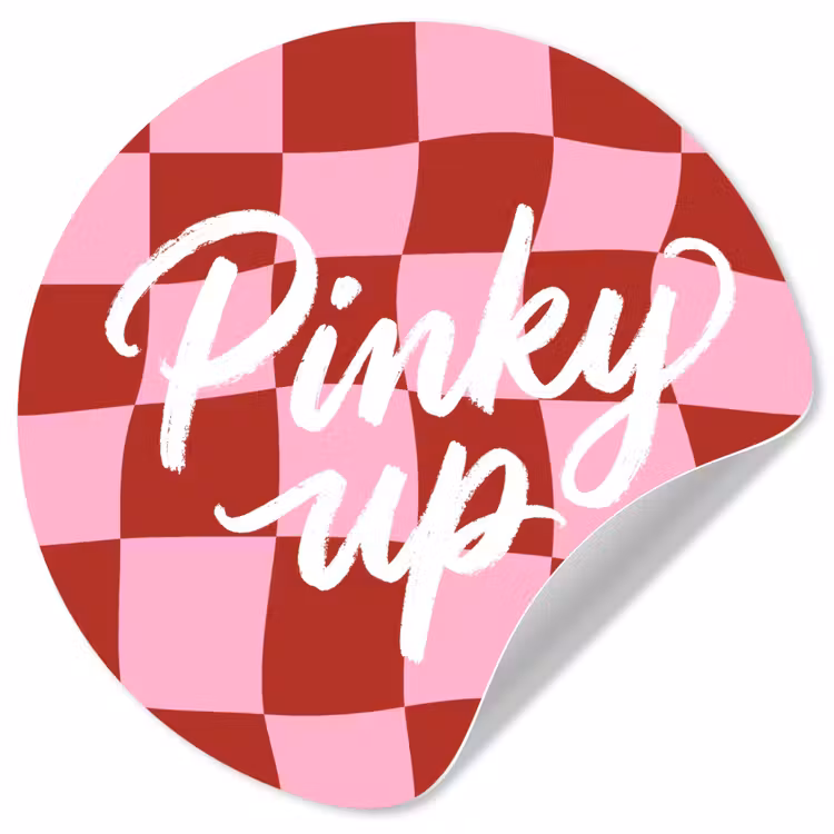Pinky up - Geblokt - Bordeauxrood Wandcirkel behangsticker klein -3d