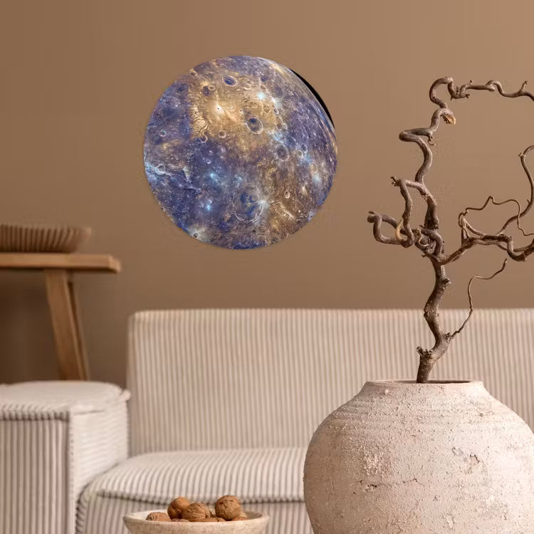 Runde Tapete - Planet – Krater – Weltraum - Planeet - Kraters - Ruimte Wandcirkel behangsticker klein