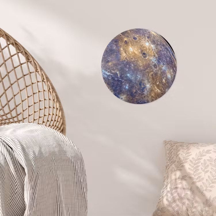 Runde Tapete - Planet – Krater – Weltraum - Planeet - Kraters - Ruimte Wandcirkel behangsticker klein