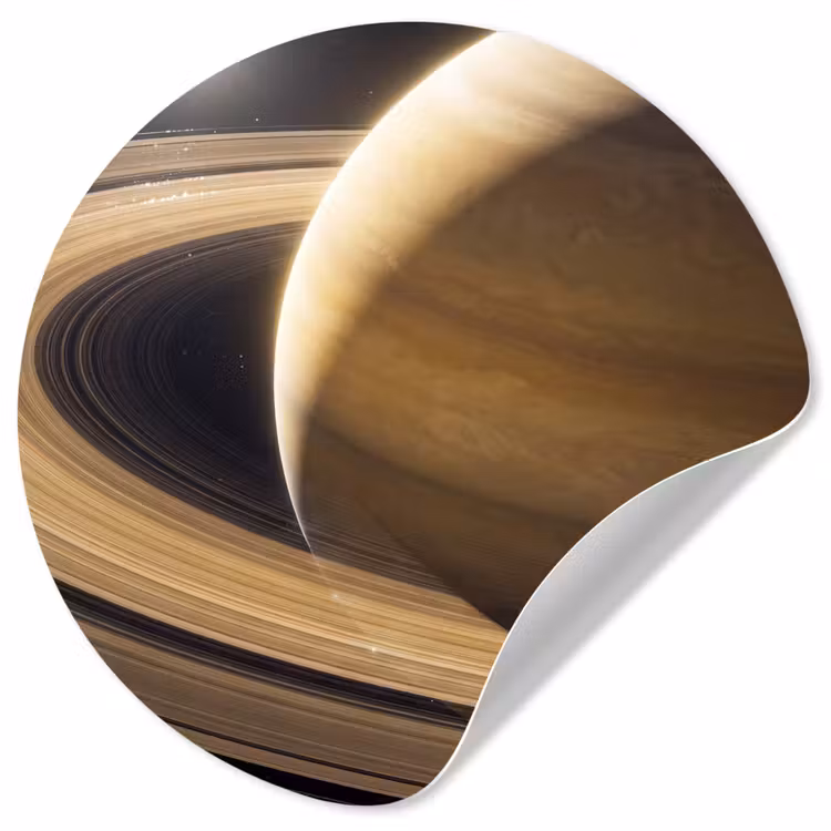 Runde Tapete - Planet – Ringe – Weltraum - Planeet - Ringen - Ruimte Wandcirkel behangsticker klein