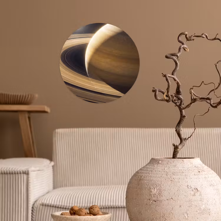 Runde Tapete - Planet – Ringe – Weltraum - Planeet - Ringen - Ruimte Wandcirkel behangsticker klein