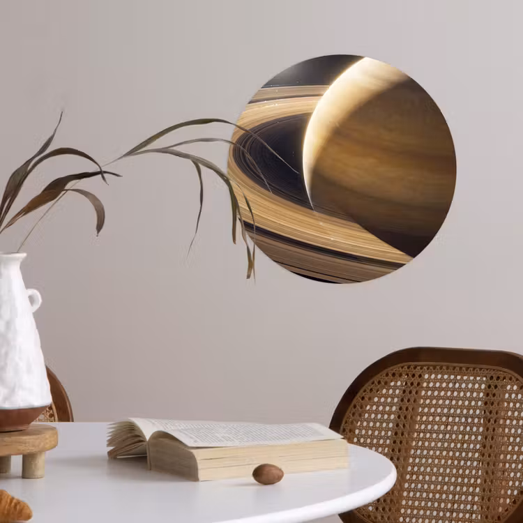 Runde Tapete - Planet – Ringe – Weltraum - Planeet - Ringen - Ruimte Wandcirkel behangsticker klein