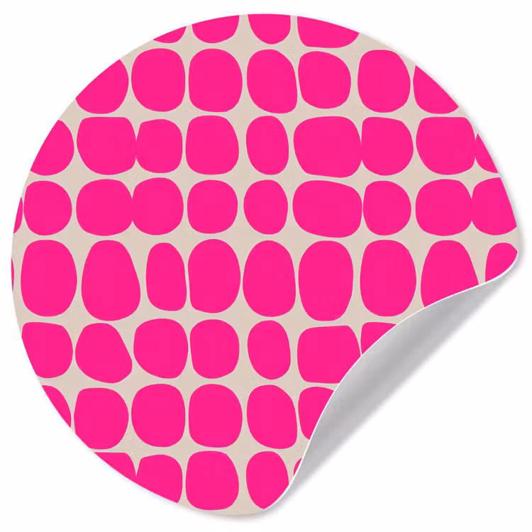 Stippen - Patroon - Roze Wandcirkel behangsticker klein 186 -3d