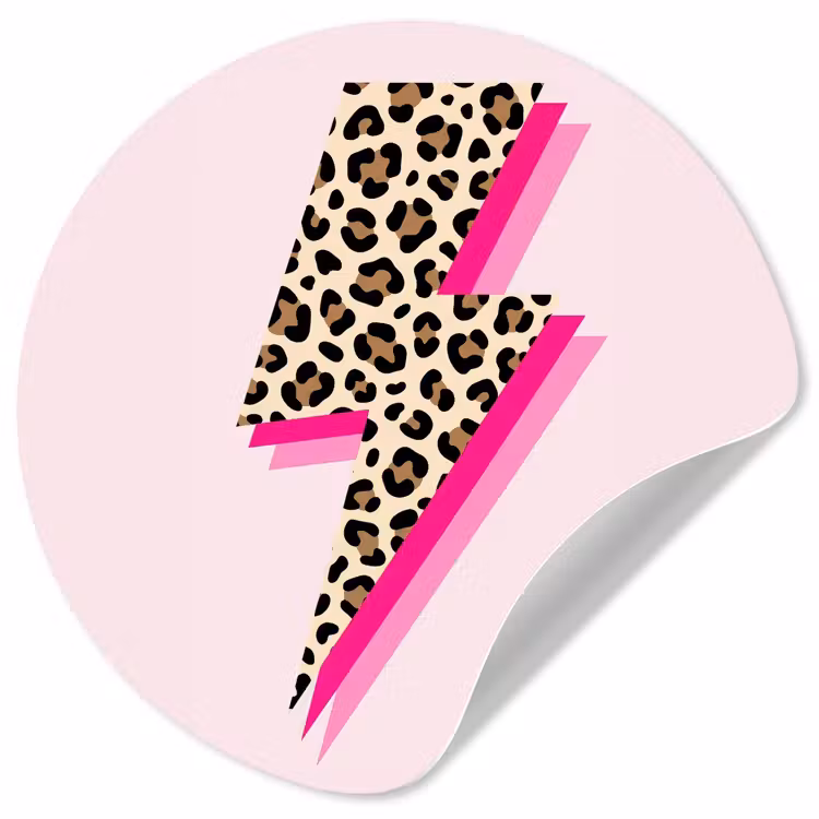 Stippen - Roze - Bliksem Wandcirkel behangsticker klein -3d