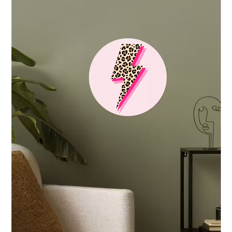 Stippen - Roze - Bliksem Wandcirkel behangsticker klein -sfeer2