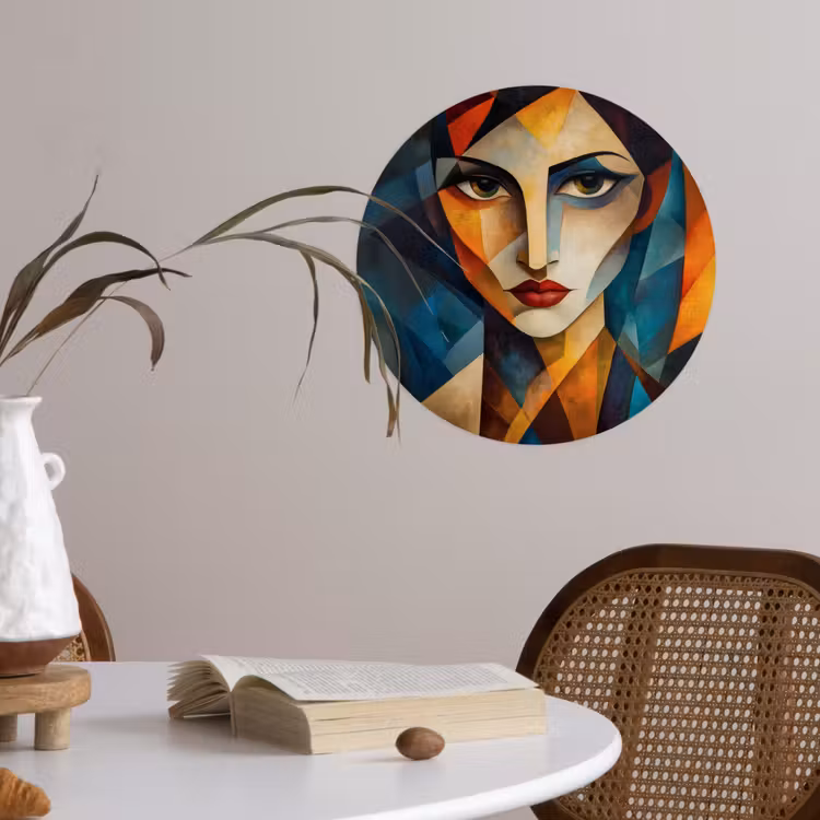 Portret - Abstract - Vormen Wandcirkel behangsticker klein -sfeer3