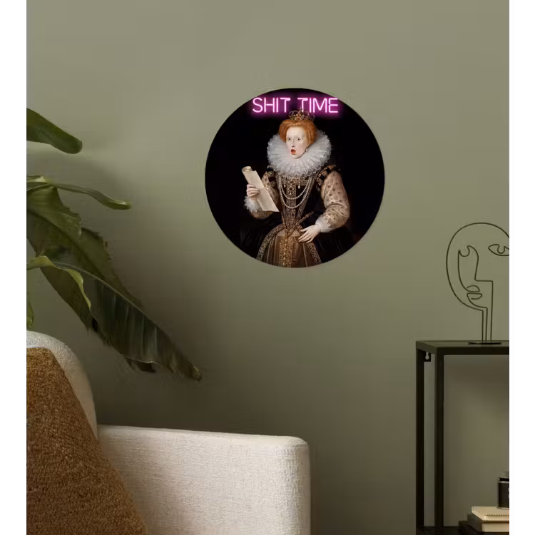 Portret - Humor - Neon Wandcirkel behangsticker klein -sfeer2
