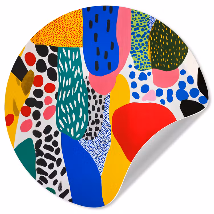 Stippen - Vormen - Modern - Kleuren Wandcirkel behangsticker klein -3d