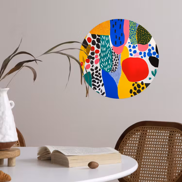 Stippen - Vormen - Modern - Kleuren Wandcirkel behangsticker klein -sfeer3