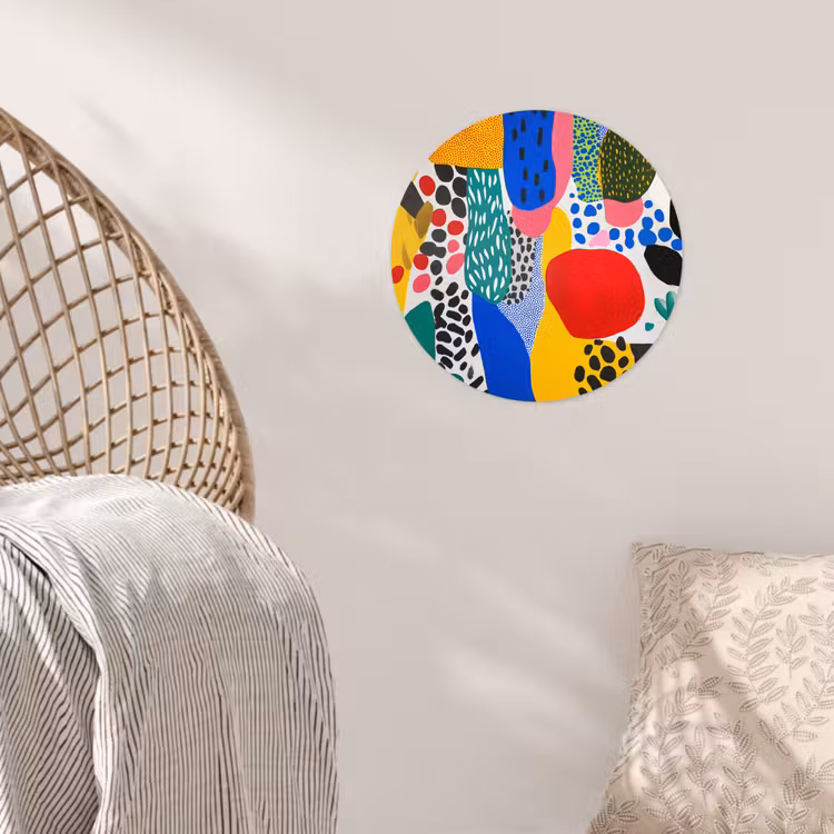 Stippen - Vormen - Modern - Kleuren Wandcirkel behangsticker klein -sfeer4
