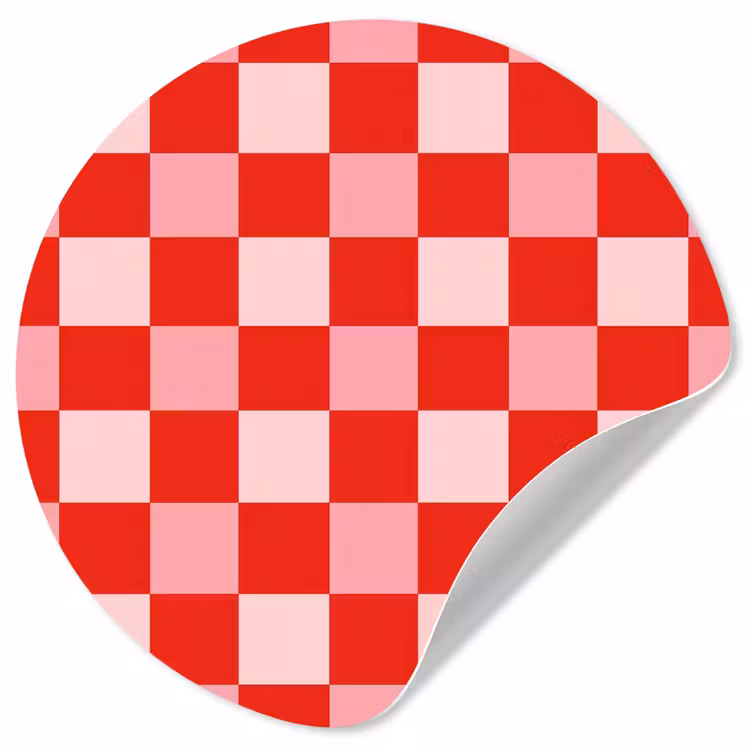 Vierkant - Klassiek - Rood Wandcirkel behangsticker klein 186 -3d