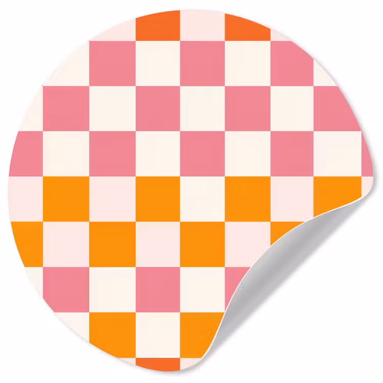 Vierkant - Patroon - Oranje Wandcirkel behangsticker klein 186 -3d