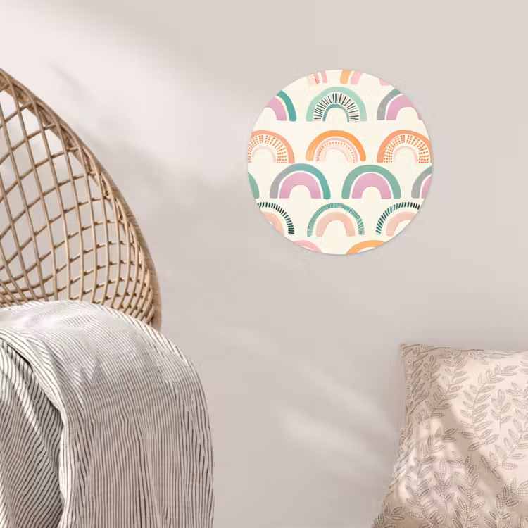 Regenboog - Pastel - Patroon Wandcirkel behangsticker klein -sfeer4