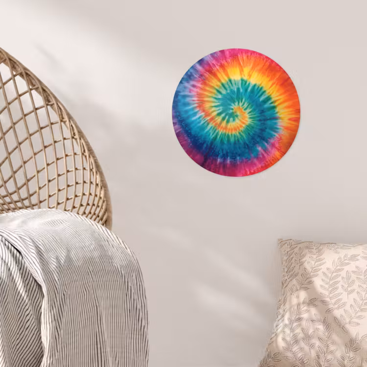 Regenboogkleuren - Tie dye - Wandcirkel behangsticker klein -sfeer4