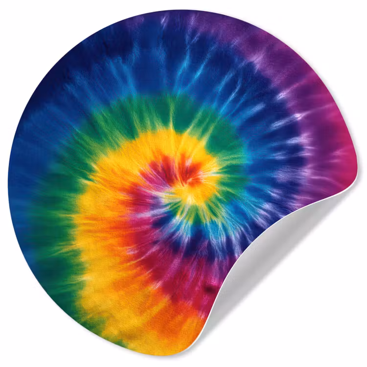 Regenboogkleuren - Spiraal - Kleurrijk Wandcirkel behangsticker klein -3d