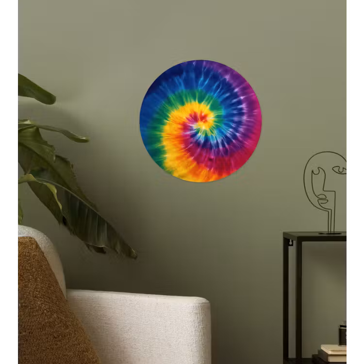Regenboogkleuren - Spiraal - Kleurrijk Wandcirkel behangsticker klein -sfeer2