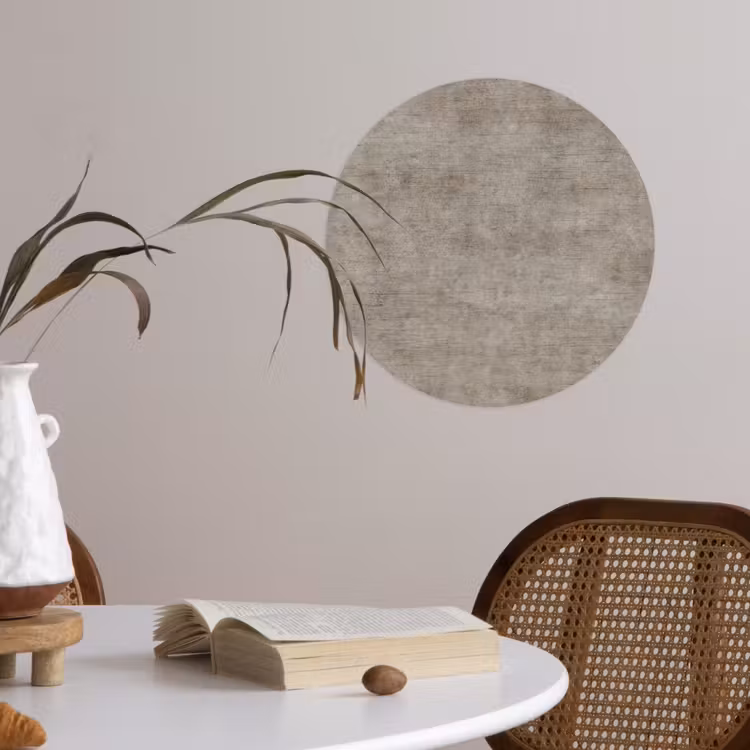 Retro - Beton - Patroon Wandcirkel behangsticker klein 186 -sfeer3
