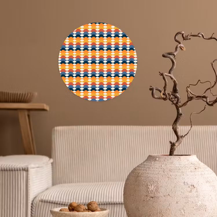 Retro - Disco - Golven Wandcirkel behangsticker klein 186 -sfeer1