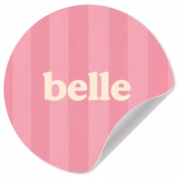 Roze - Gestreept - Belle Wandcirkel behangsticker klein -3d