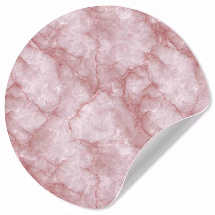 Roze - Kwartsmarmer - Aders Wandcirkel behangsticker klein 186 -3d