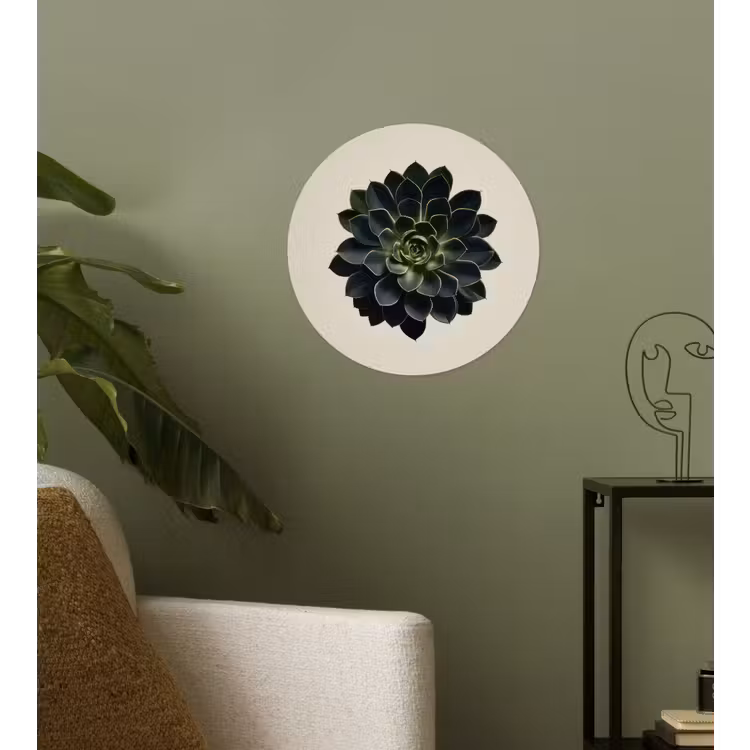 Rozet - Cirkelvormig - Donkergroen Wandcirkel behangsticker klein -sfeer2