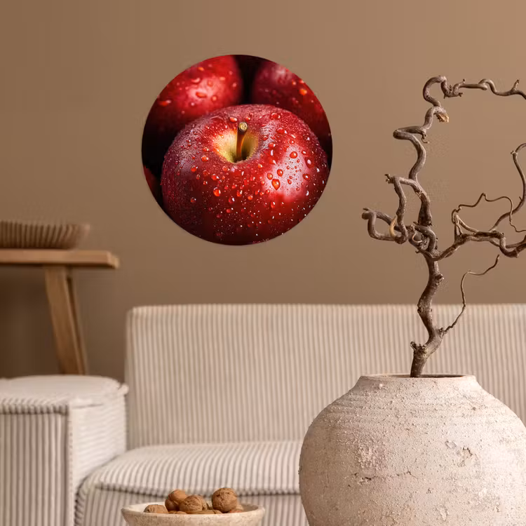 Rood - Appels - Fruit Wandcirkel behangsticker klein -sfeer1