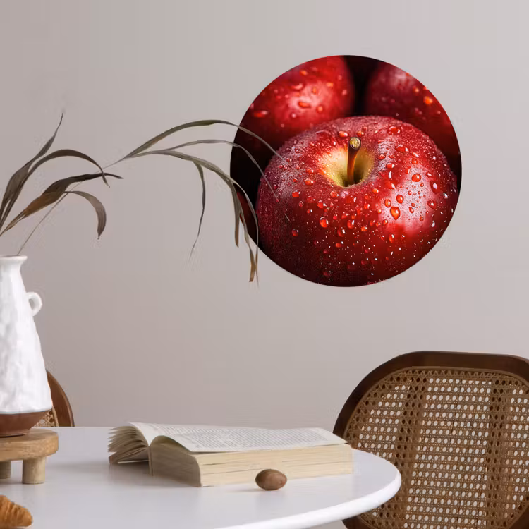 Rood - Appels - Fruit Wandcirkel behangsticker klein -sfeer3