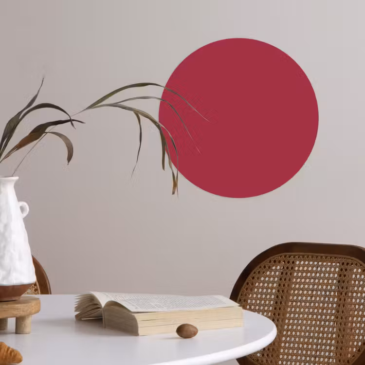 Rood - Effen kleur Wandcirkel behangsticker klein 186 -sfeer3