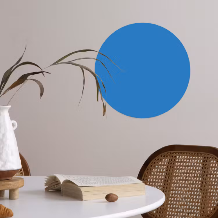 Royal - Blue - Blauw Wandcirkel behangsticker klein 186 -sfeer3