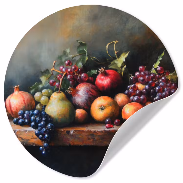 Rustiek - Stilleven - Fruit Wandcirkel behangsticker klein -3d