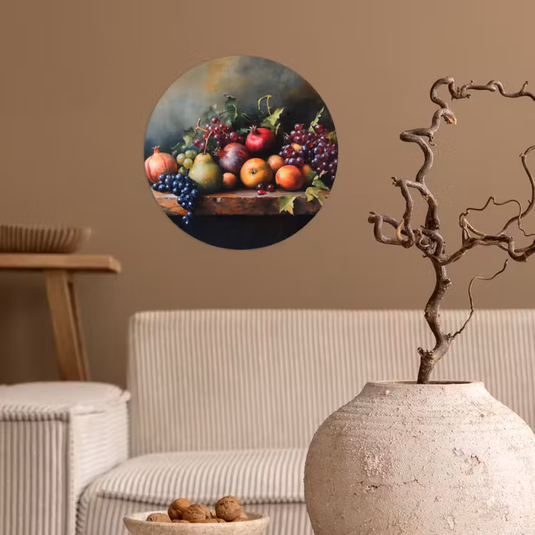 Rustiek - Stilleven - Fruit Wandcirkel behangsticker klein -sfeer1