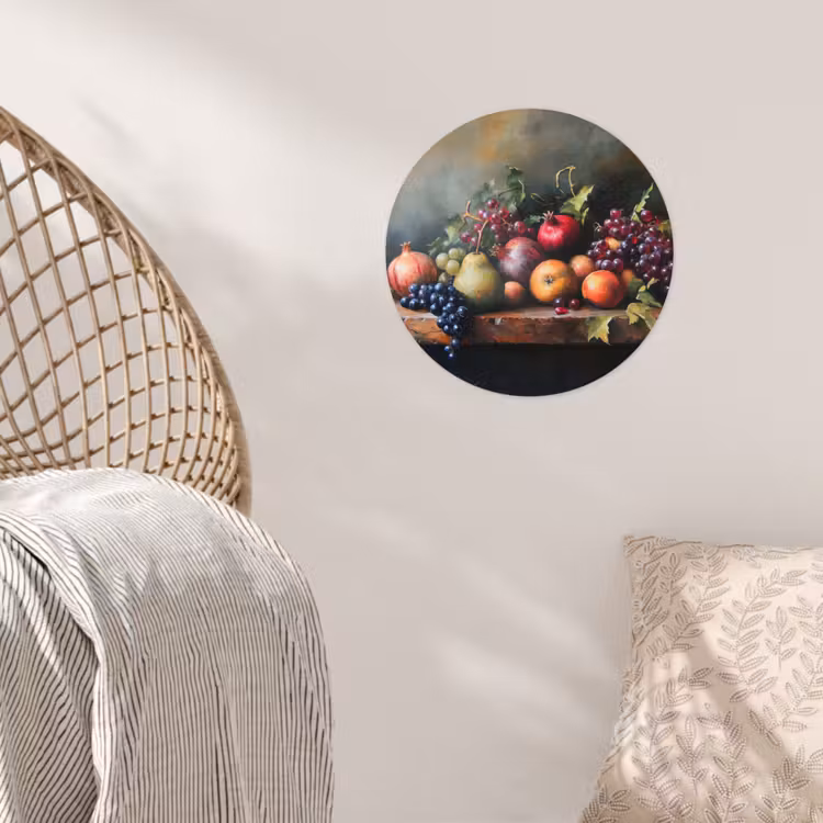 Rustiek - Stilleven - Fruit Wandcirkel behangsticker klein -sfeer4