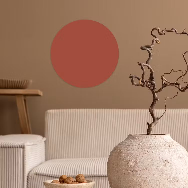 Rustic - Terracotta - Oranje Wandcirkel behangsticker klein 186 -sfeer1