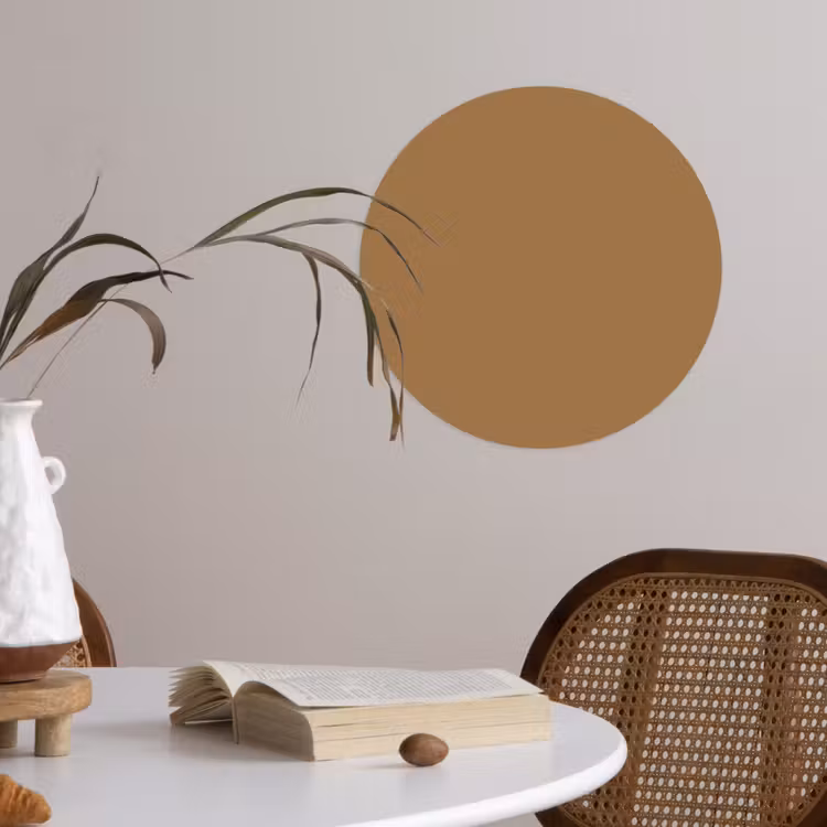 Sahara - Earth - Oranje Wandcirkel behangsticker klein 186 -sfeer3