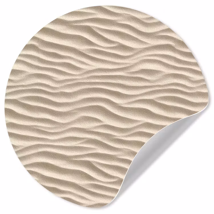 Zand - Golven - Beige Wandcirkel behangsticker klein 186 -3d