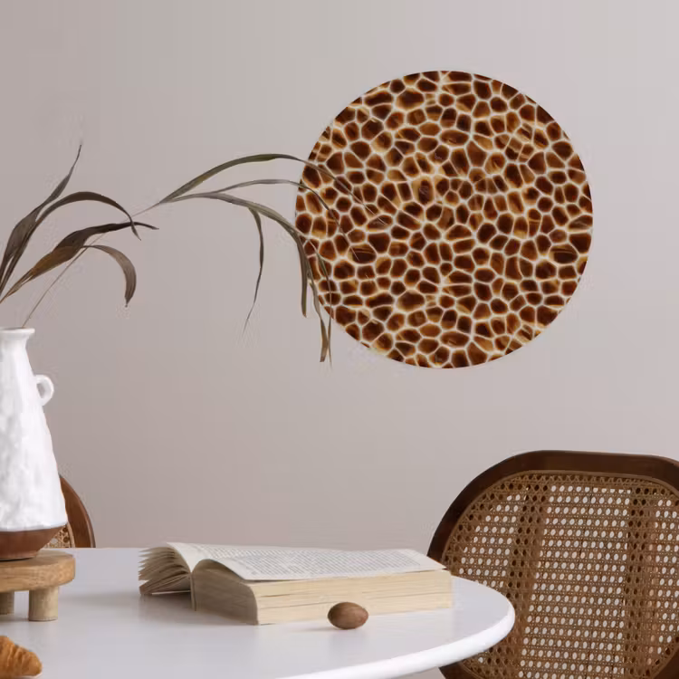 Schildpad - Bruin - Patroon Wandcirkel behangsticker klein 186 -sfeer3