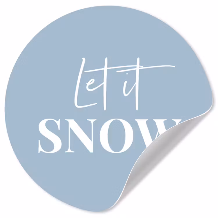 Sneeuw - Winter - Blauw - Let it snow Wandcirkel behangsticker klein -3d