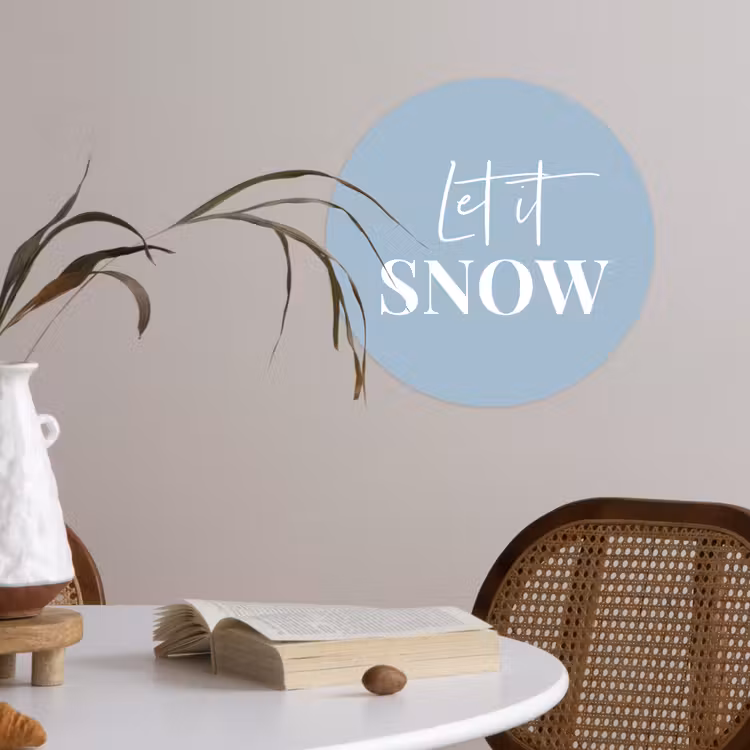 Sneeuw - Winter - Blauw - Let it snow Wandcirkel behangsticker klein -sfeer3