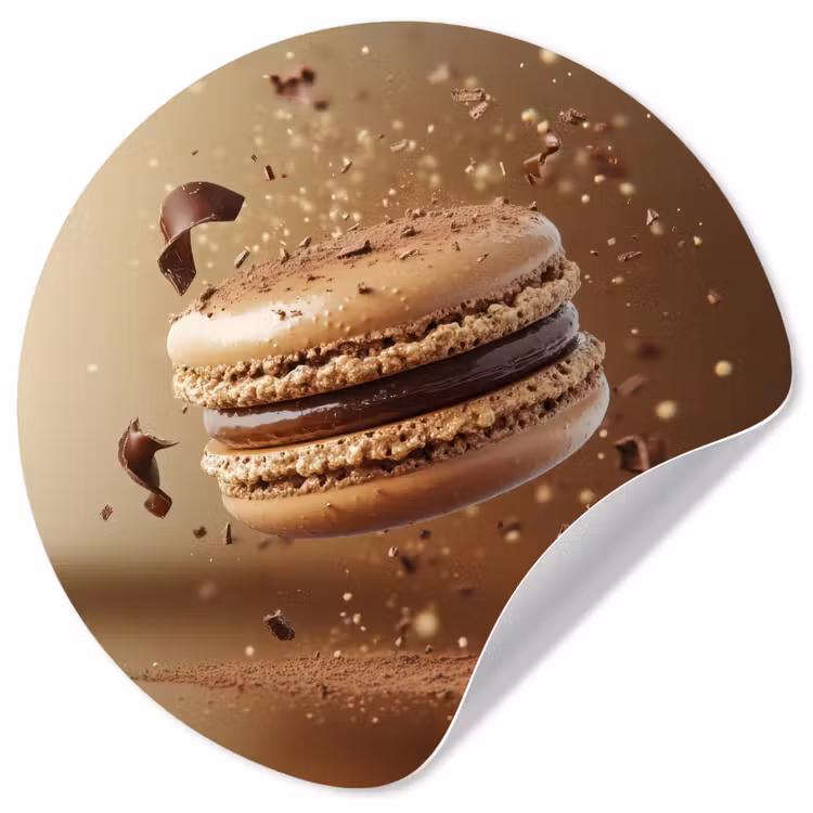 Chocolade - Macarons - Eten - Snoep Wandcirkel behangsticker klein -3d