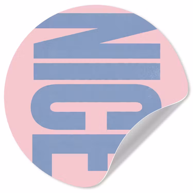 Nice - Paars - Roze Wandcirkel behangsticker klein -3d