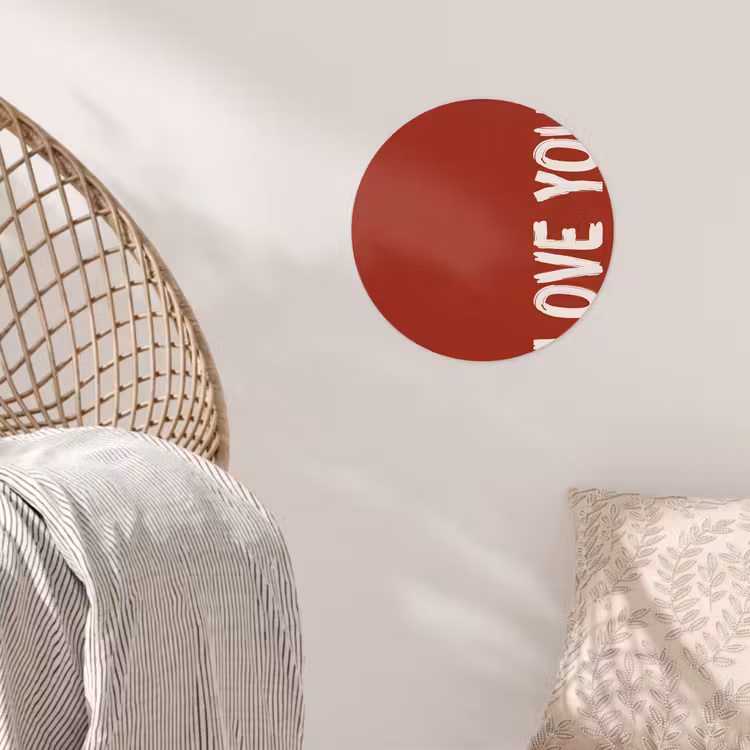 Schuin - Loveyou - Rood Wandcirkel behangsticker klein -sfeer4