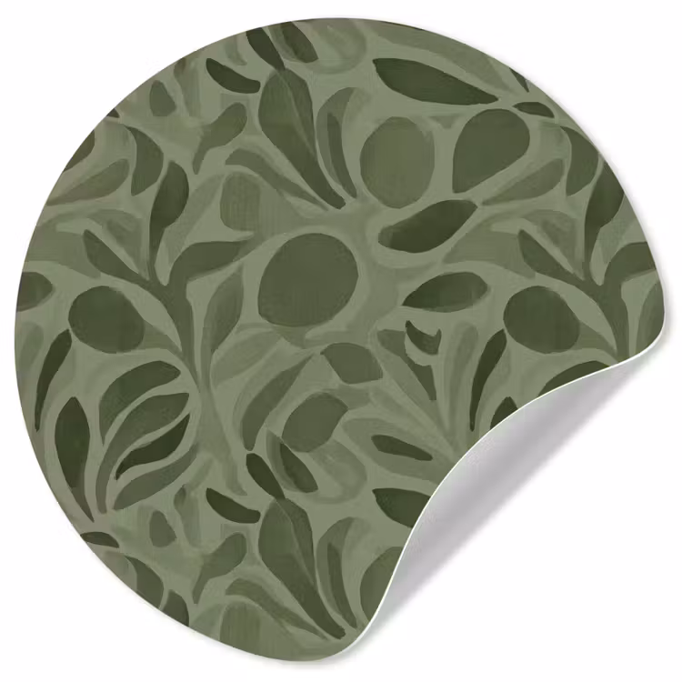 Sereen - Bladeren - Groen Wandcirkel behangsticker klein 186 -3d